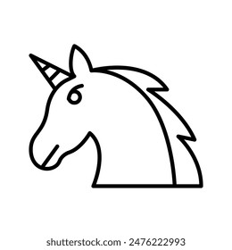 unicorn icon from fairy tail icon set with simple outline style