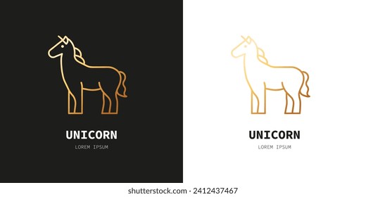 Unicorn icon from fairy tale collection. Thin linear unicorn, magic, cute outline icon isolated on white background. Line vector unicorn sign, symbol for web and mobile