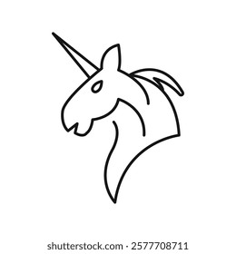 Unicorn icon Flat simple outline