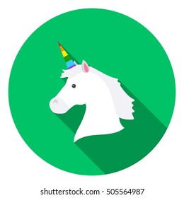 Unicorn icon in flat style isolated on white flat. Gay symbol vector illustration.