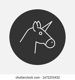 Unicorn icon illustration on background. unicorn head vector eps 10