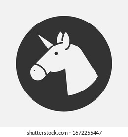 Unicorn icon illustration on background. unicorn head vector eps 10