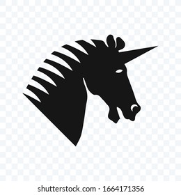 Unicorn icon illustration on blank background. unicorn head vector.