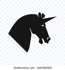 Unicorn icon illustration on blank background. unicorn head vector.