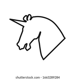Unicorn icon illustration on white background. unicorn head vector.