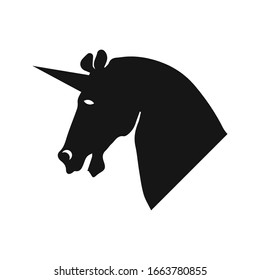 Unicorn icon illustration on white background. unicorn head vector.