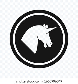 Unicorn icon illustration on white background. unicorn head vector.