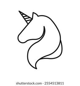 Unicorn icon Isolated flat vector in outline