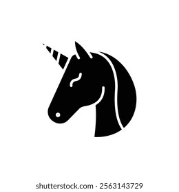 Unicorn icon Isolated flat vector in outline