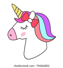 Unicorn icon isolated on white