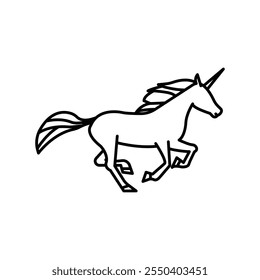 Unicorn icon linear logo isolated