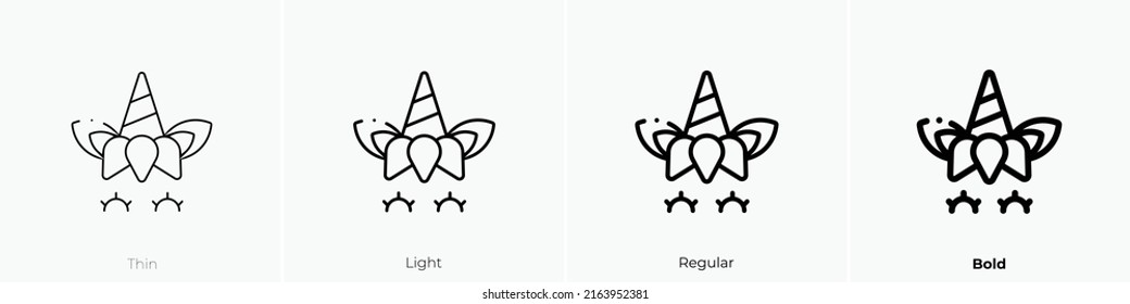 unicorn icon. Linear style sign isolated on white background. Vector illustration.