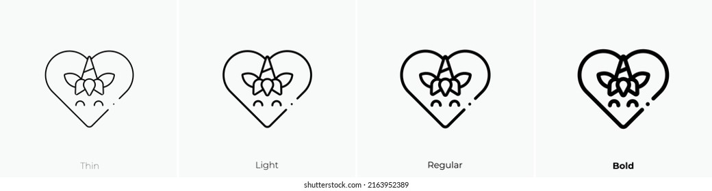 unicorn icon. Linear style sign isolated on white background. Vector illustration.