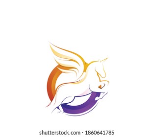 Unicorn icon  logo design template