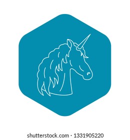 Unicorn icon. Outline illustration of unicorn vector icon for web