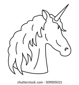 Unicorn icon. Outline illustration of unicorn vector icon for web