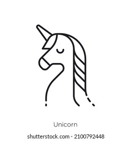 unicorn icon. Outline style icon design isolated on white background