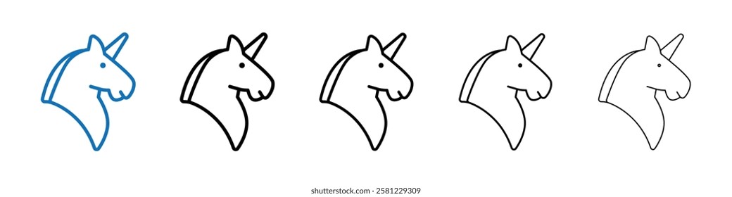 Unicorn icon Outline vector logo for web ui