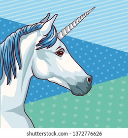 unicorn icon pop art