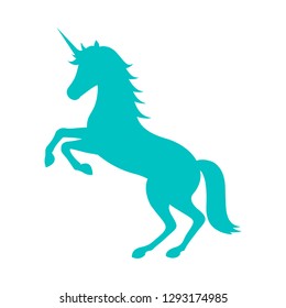 unicorn icon, silhouette isolated on white background, vector illustration.