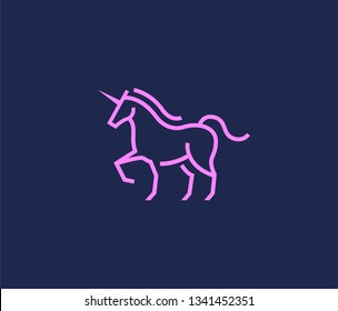Unicorn Icon in simple line style
