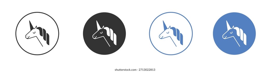 Icono de unicornio simple Vector minimalista EPS