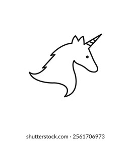 Unicorn icon Simple thin line flat symbol