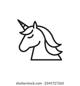 Unicorn icon Simple thin outline