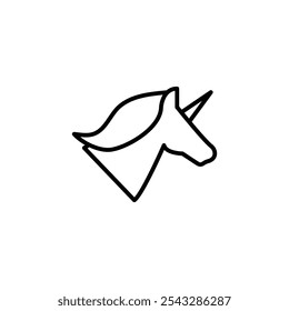 Unicorn icon symbol collection on white background.