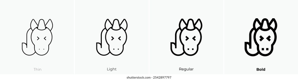 unicorn icon. Thin, Light Regular And Bold style design isolated on white background