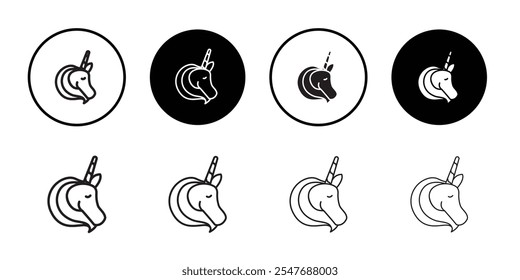 Unicorn icon Thin line flat illustration