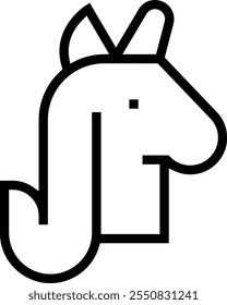 unicorn icon. Thin linear style design isolated on white background