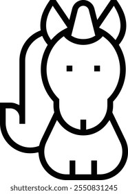 unicorn icon. Thin linear style design isolated on white background