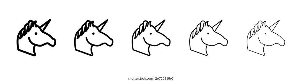 Ilustración de Arte vectorial de icono de unicornio