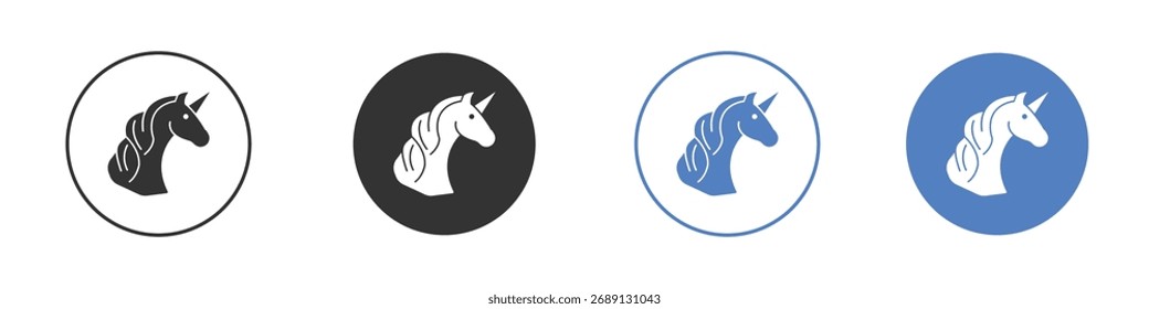 Vector de icono de unicornio. Diseño de ilustración de Plantilla de logotipo