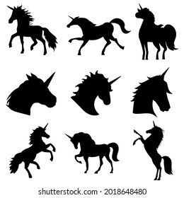 Unicorn icon vector set. horse illustration sign collection. magic animal symbol or logo.