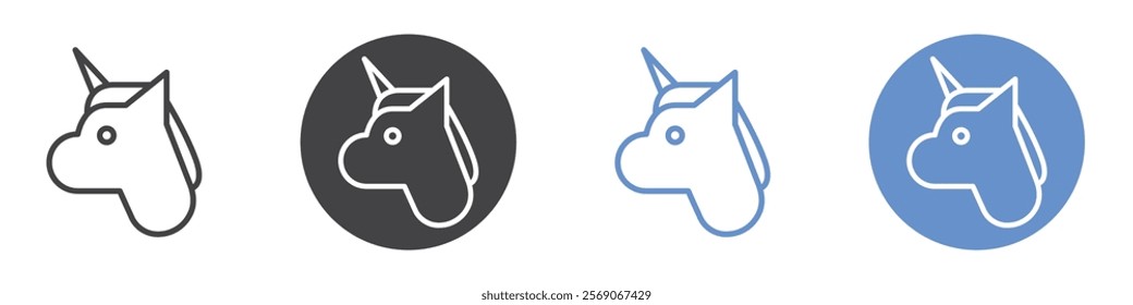 Unicorn icon vector symbol outline sign