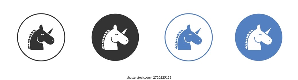 Icono del unicornio para el Diseño web. pixel iconos planos perfectos