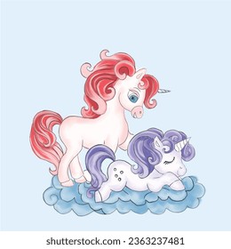 Unicorn illustration. Fashion, girl tshirt print and more