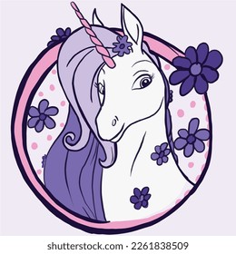 Unicorn illustration. Fashion graphic design and more. Girl child tshirt pattern design