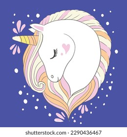 Unicorn illustration. Fashion and more. Girl child tshirt pattern design