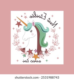 Unicorn illustration. Girl tshirt graphic design, fashion and more. Girl child tshirt pattern design
