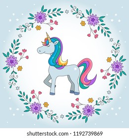 Unicorn - Illustration. Perfect for wrapping presents, scrapbook pages, cards, party decorations, book/journal cover, product design, apparel, planners, invitations