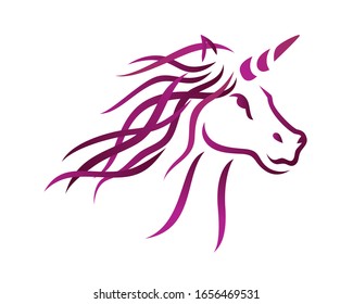 Unicorn Illustration with Silhouette Style