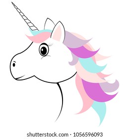 Unicorn Illustration Vector Art - Fanciful Unicorn Clip Art