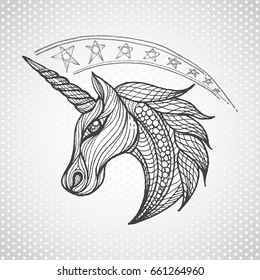 Unicorn illustration vector icon.