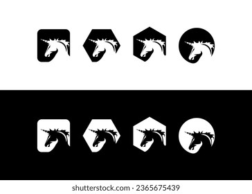 unicorn illustration vector logo design