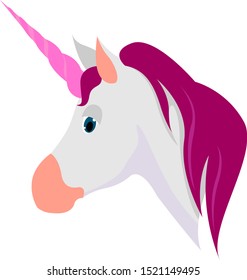 Unicorn, illustration, vector on white background.