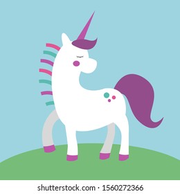 Einhorn, Illustration, Vektorgrafik auf weißem Hintergrund.