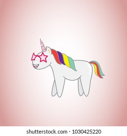 Unicorn isolated on background. For web site,poster,placard and wallpaper. Cute unicorn for mobile phone decoration,app,print material and greeting card.Creative art concept,vector illustration eps 10